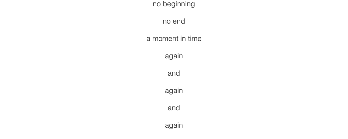 no beginning no end a moment in time again and again and again